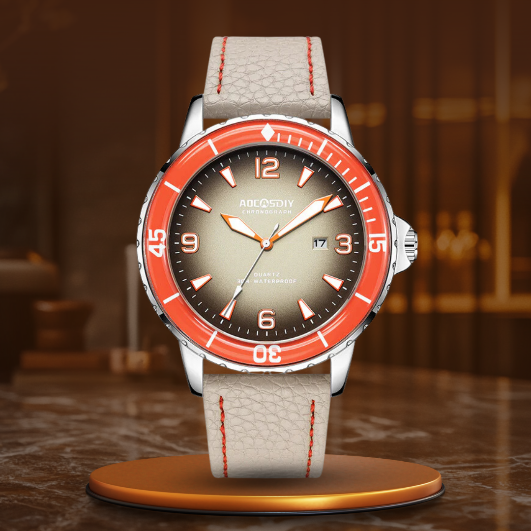 Elegant Casual Watch with Sophisticated Leather Strap