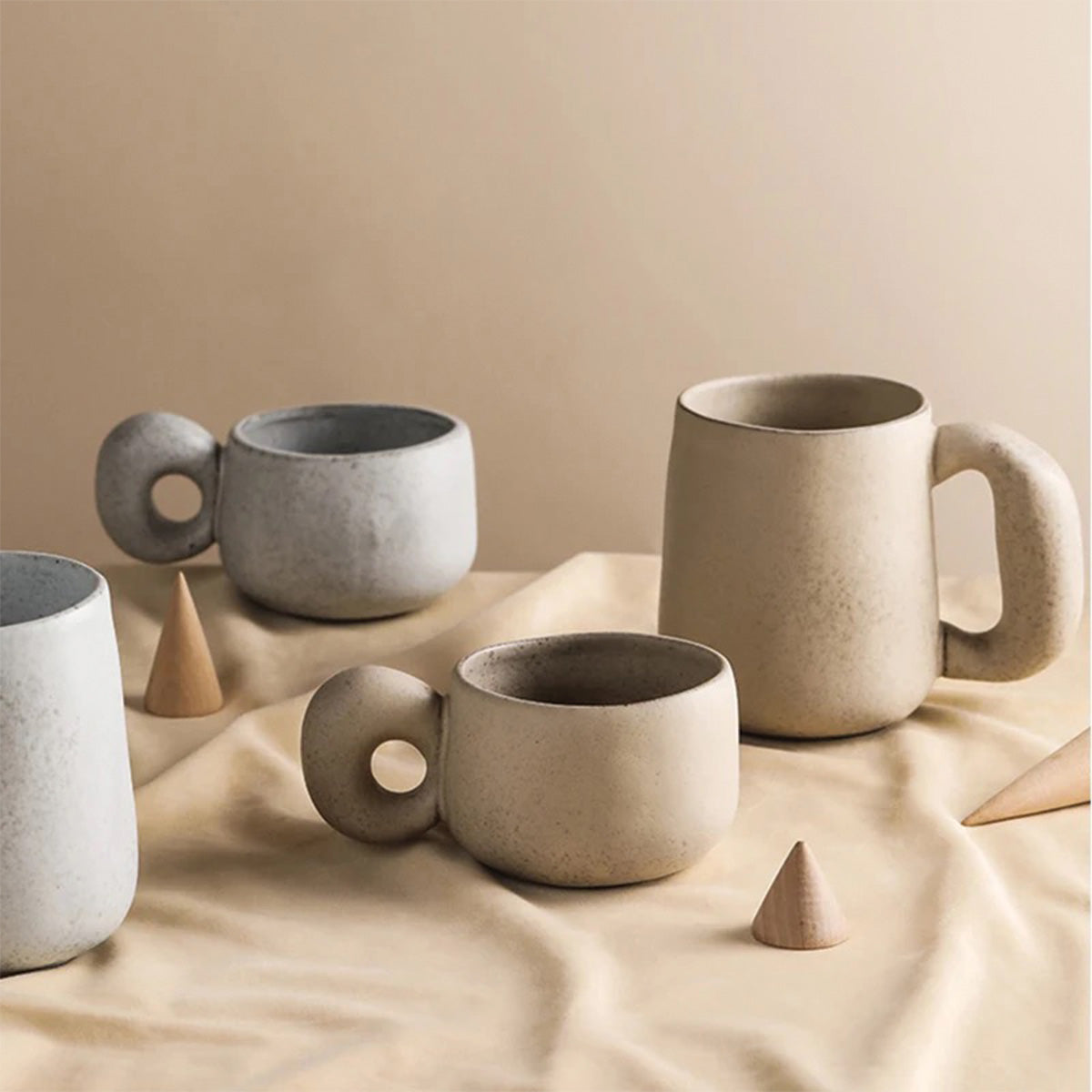 Handmade Stone Mugs Louv - Unique Ceramic Dishware for a Touch of Elegance