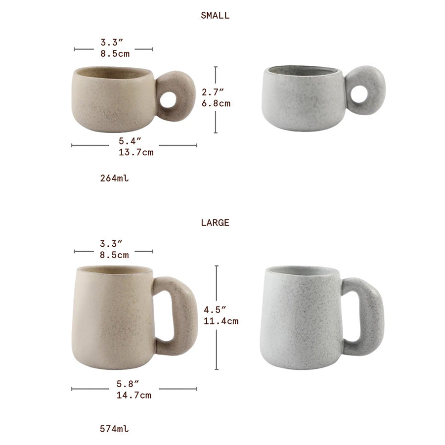 Handmade Stone Mugs Louv - Unique Ceramic Dishware for a Touch of Elegance
