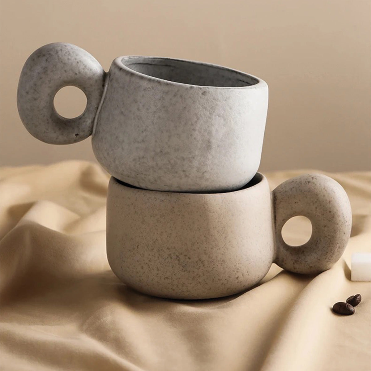 Handmade Stone Mugs Louv - Unique Ceramic Dishware for a Touch of Elegance
