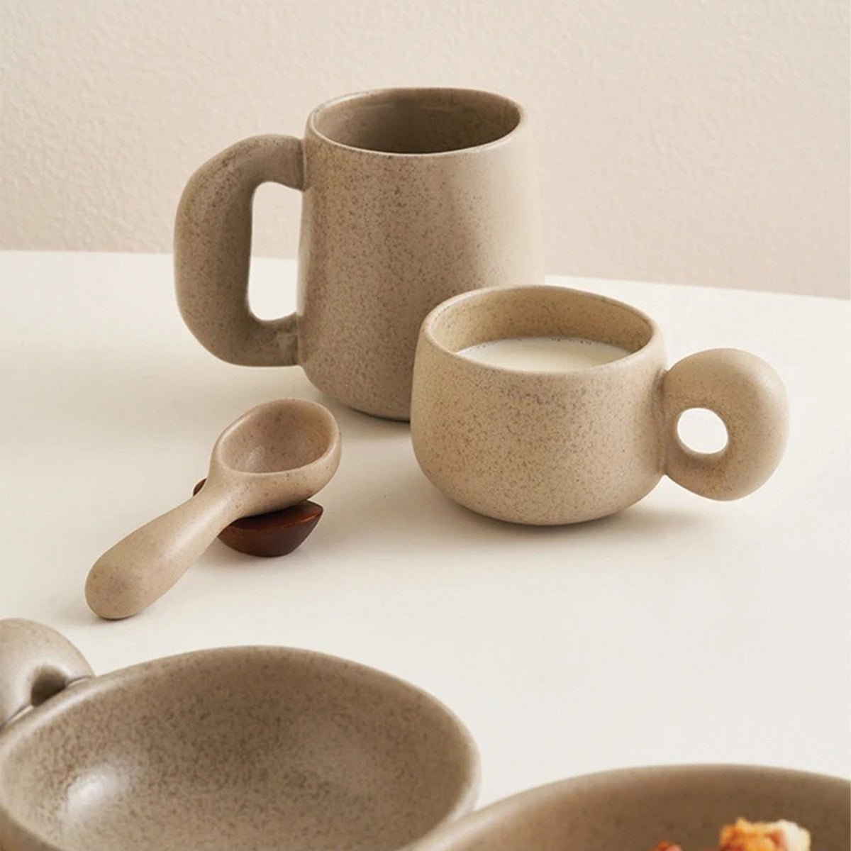 Handmade Stone Mugs Louv - Unique Ceramic Dishware for a Touch of Elegance