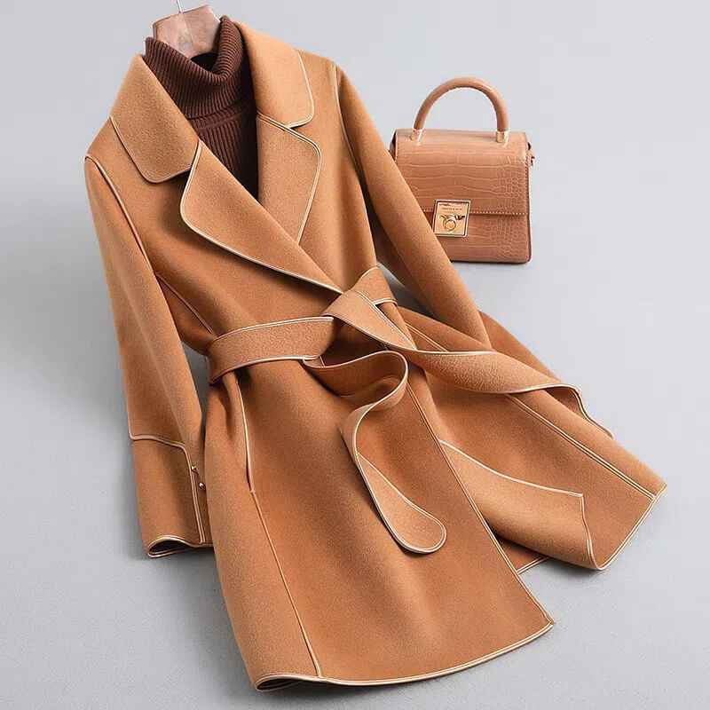 Virgin Aria pure wool trench coat for elegant style