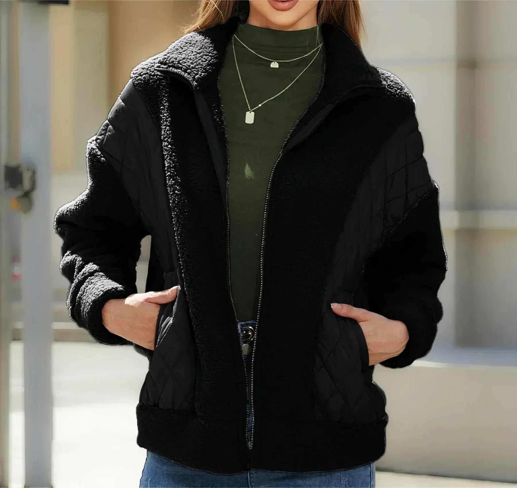 Women's Quilted Fleece Zip-Up Jacket — All-Day Comfort and Cozy Warmth