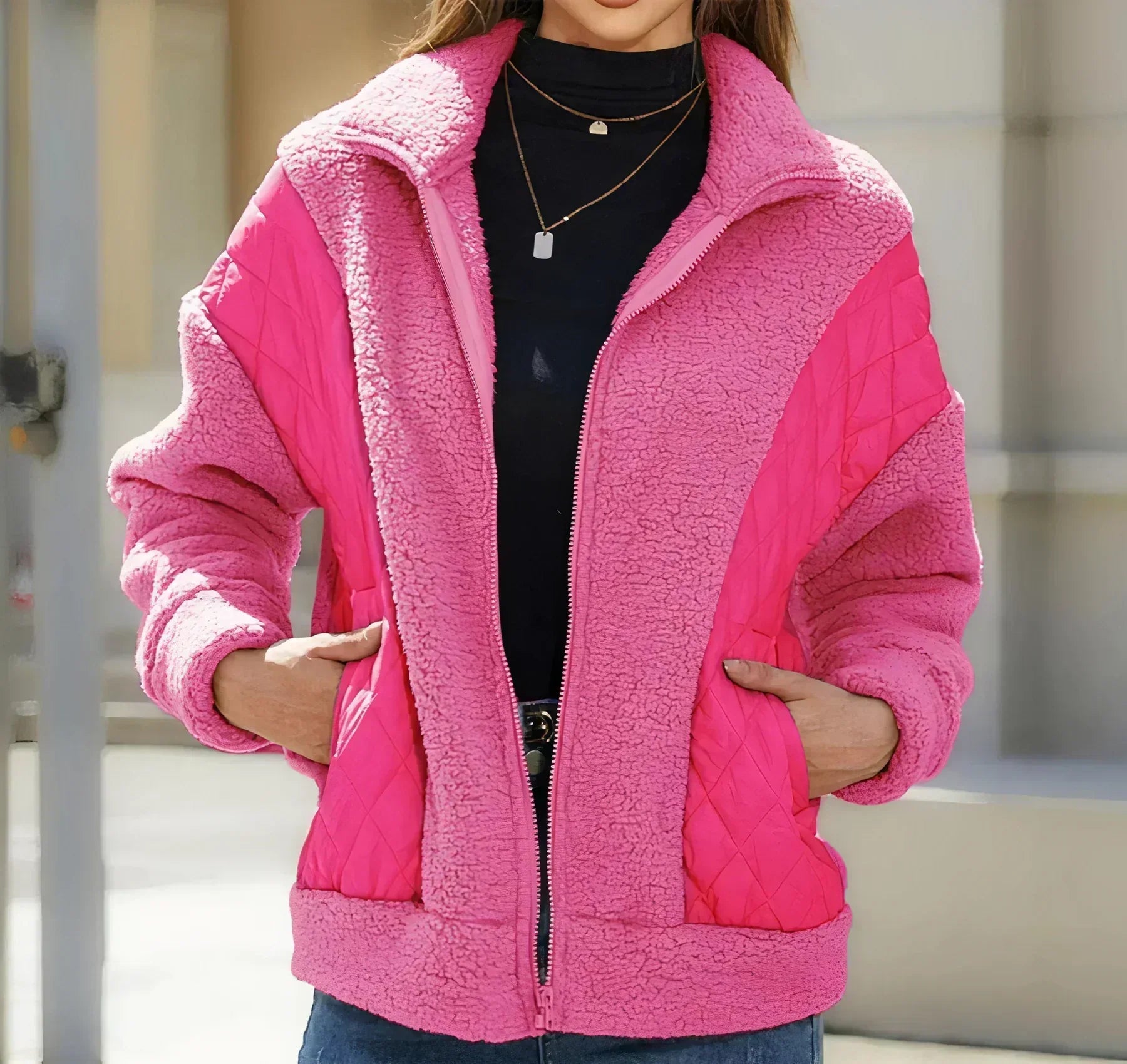 Women's Quilted Fleece Zip-Up Jacket — All-Day Comfort and Cozy Warmth