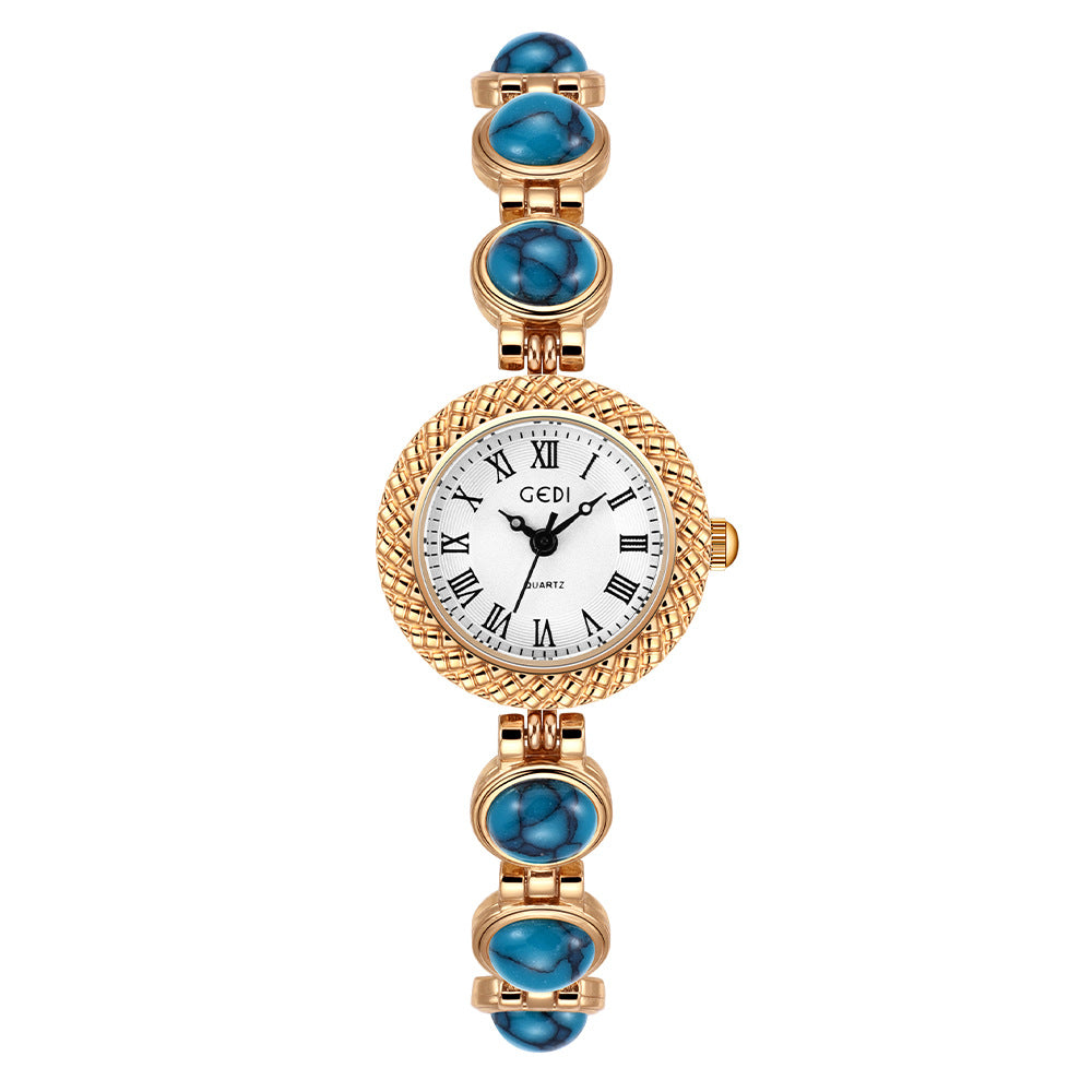 Gedi Rainbow Bracelet Watch with Cat Charm and Bright Colors