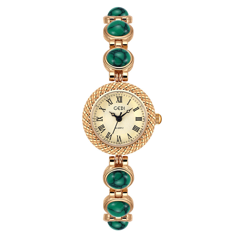 Gedi Rainbow Bracelet Watch with Cat Charm and Bright Colors