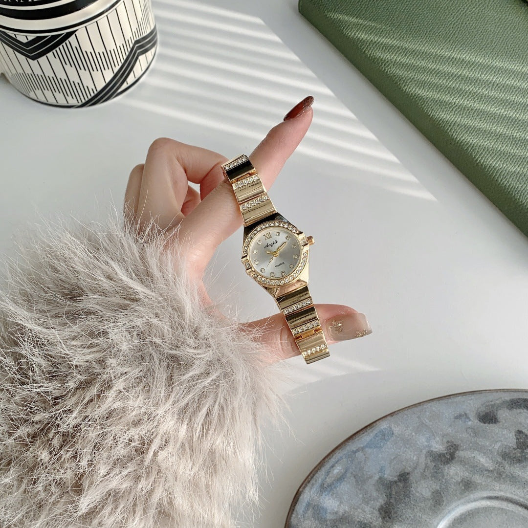 Elegant Quartz Watch with Small Sophisticated Dial