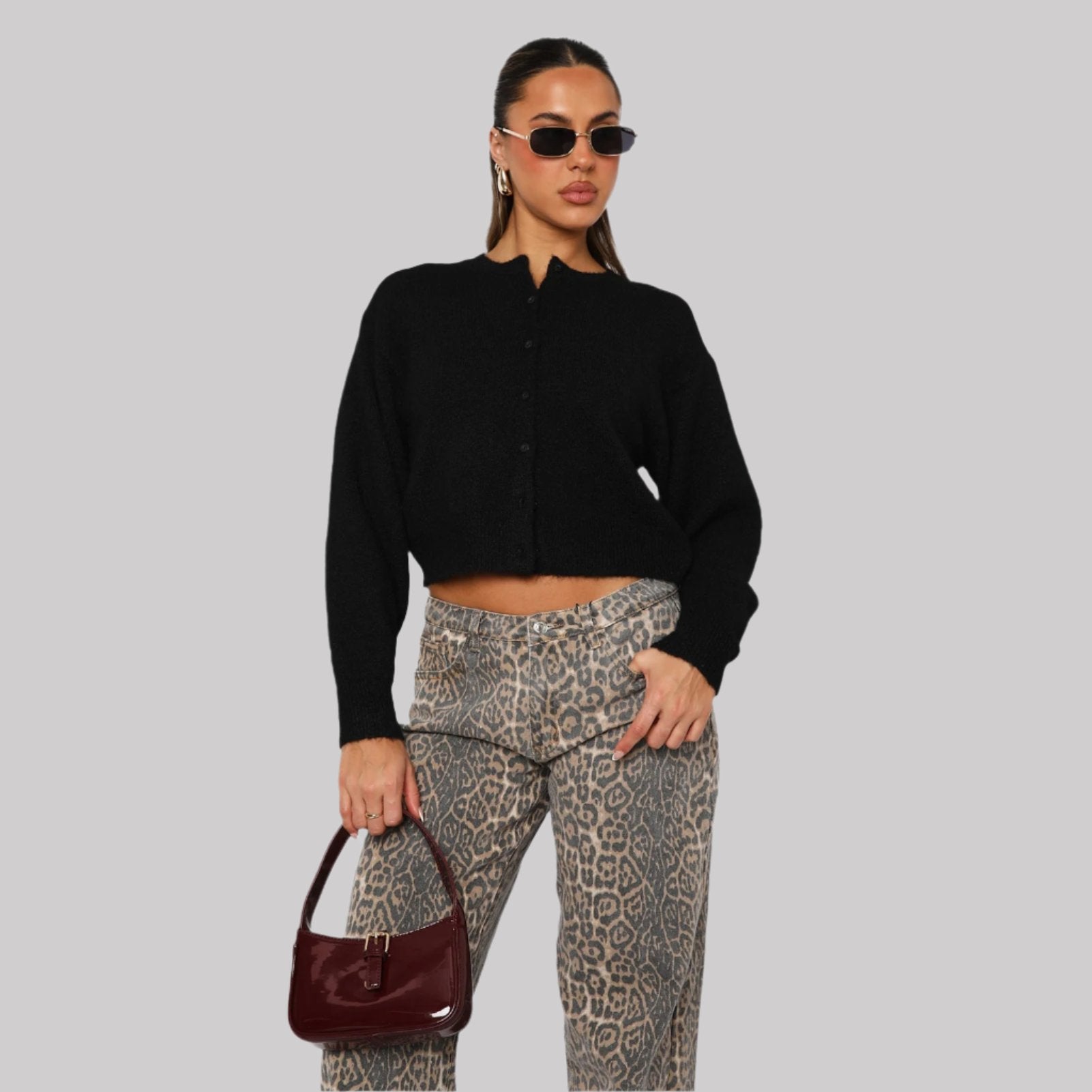 Luxurious Cozy Cropped Cardigan for Women - Effortless Style