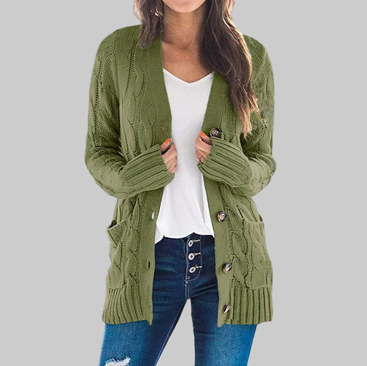 Cozy Casual Long-Sleeve Button-Down Cardigan