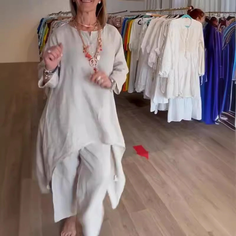 Two-Piece Washable Breathable Cotton Set for Comfort and Style