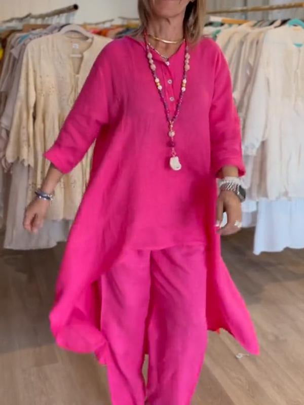 Two-Piece Washable Breathable Cotton Set for Comfort and Style