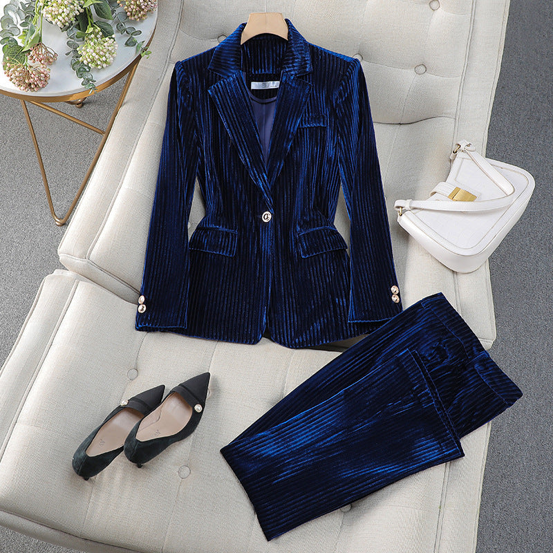 Grace | Women's Casual Tailoring Suit Set with Long Blazer