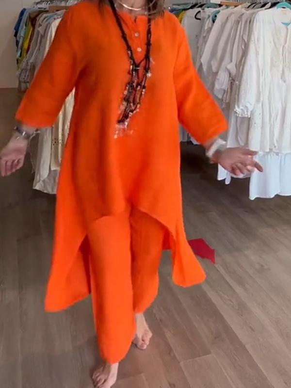 Two-Piece Washable Breathable Cotton Set for Comfort and Style