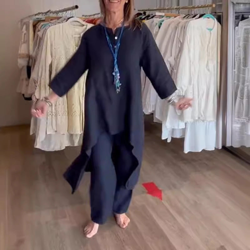 Two-Piece Washable Breathable Cotton Set for Comfort and Style