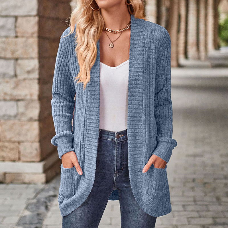 Cozy Lightweight Long-Sleeve Open-Front Cardigan – Effortless Everyday Layering