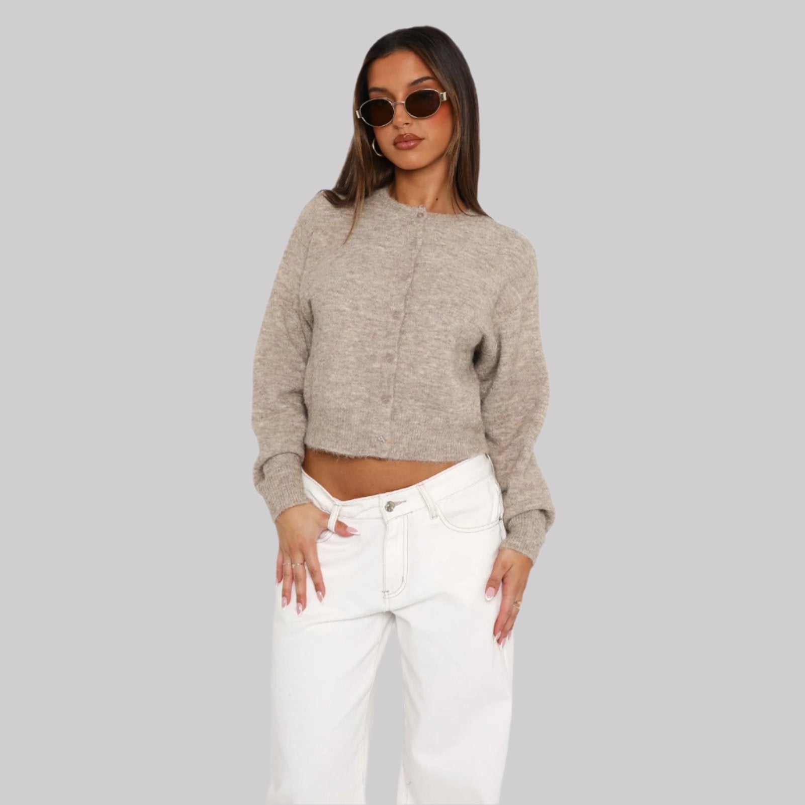 Luxurious Cozy Cropped Cardigan for Women - Effortless Style