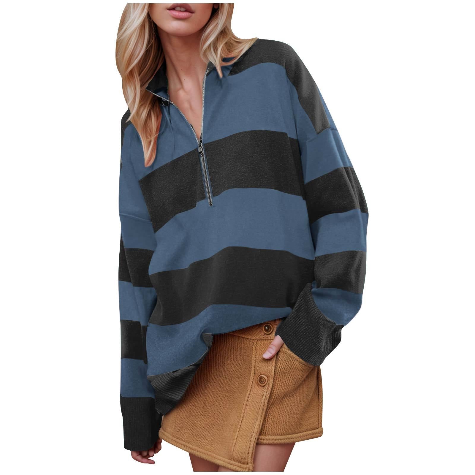 Cozy Long-Sleeve Half-Zip Pullover Sweater