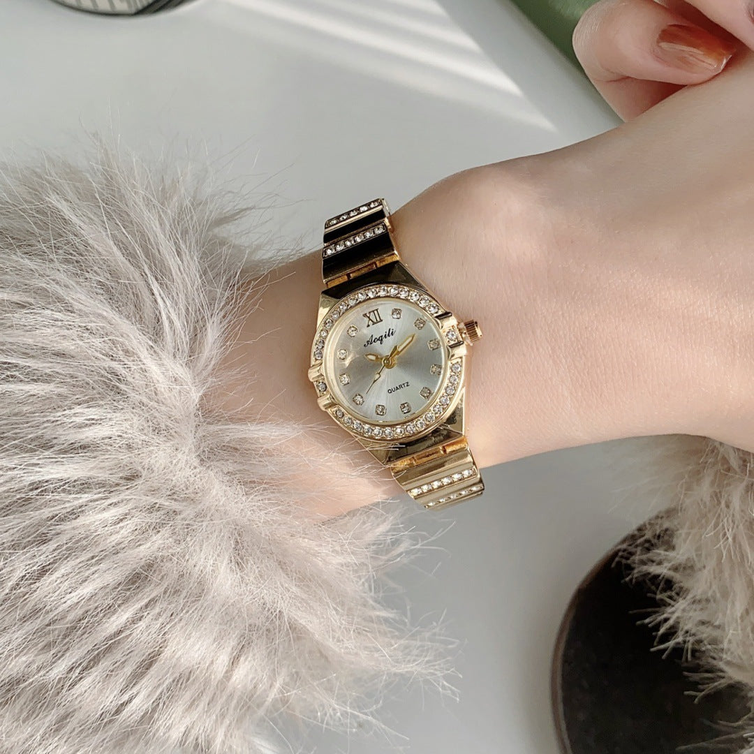 Elegant Quartz Watch with Small Sophisticated Dial