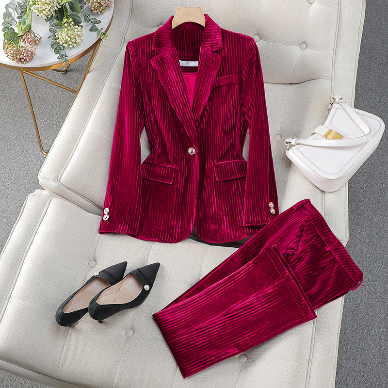 Grace | Women's Casual Tailoring Suit Set with Long Blazer