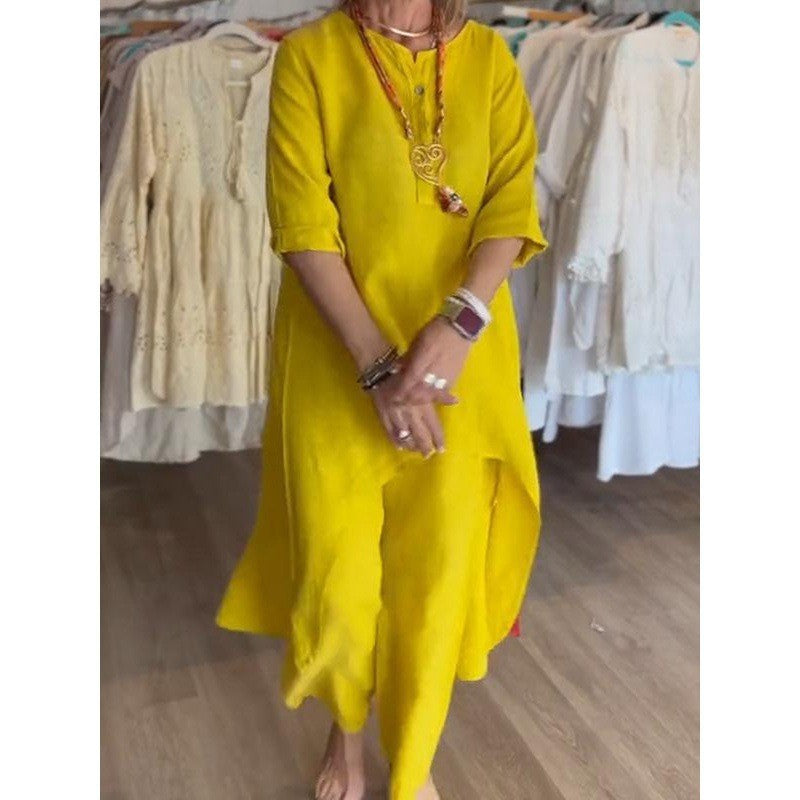 Two-Piece Washable Breathable Cotton Set for Comfort and Style