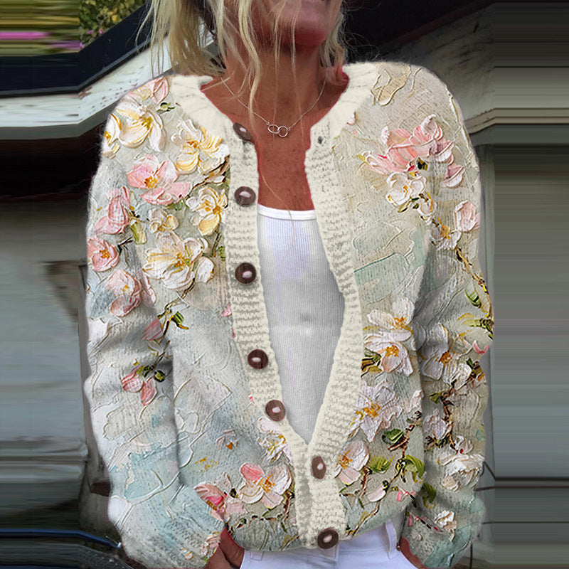 Shirley - Elegant Vintage Floral Cardigan for a Refined Style