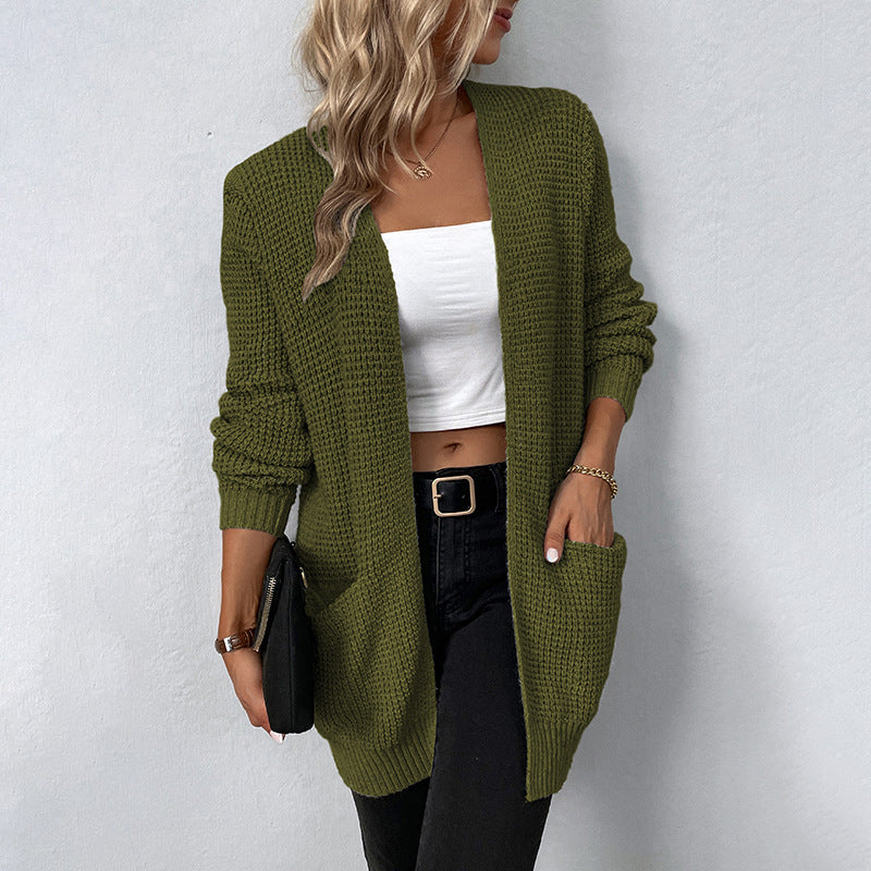 Cozy Women's Knit Open-Front Cardigan for All-Day Comfort