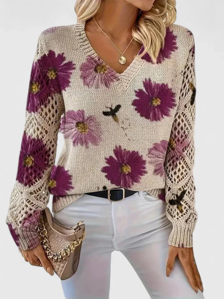 MARIBELLE BLOOM Pullover with Charming Floral Design