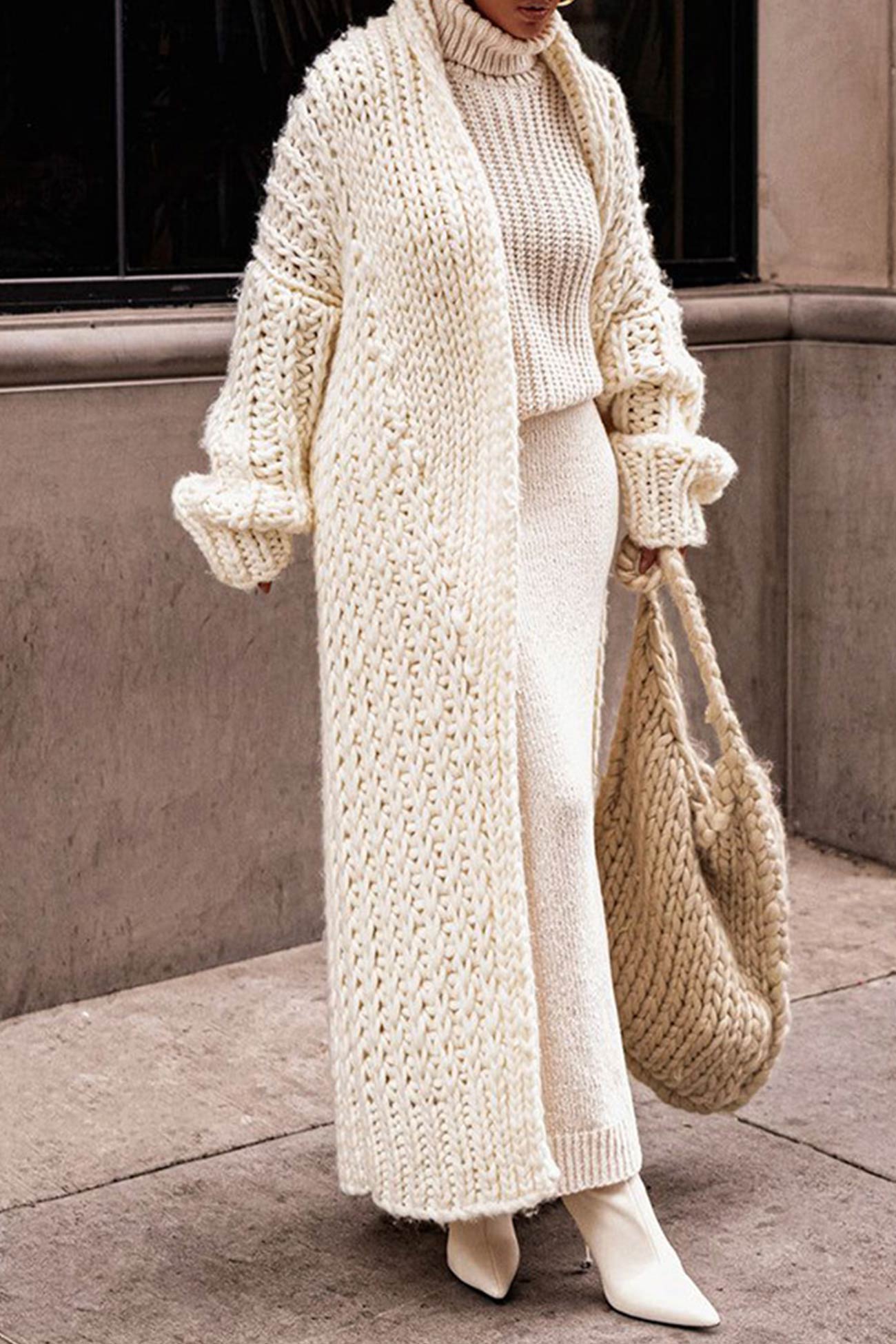 Cozy Long Knitted Cardigan for Women