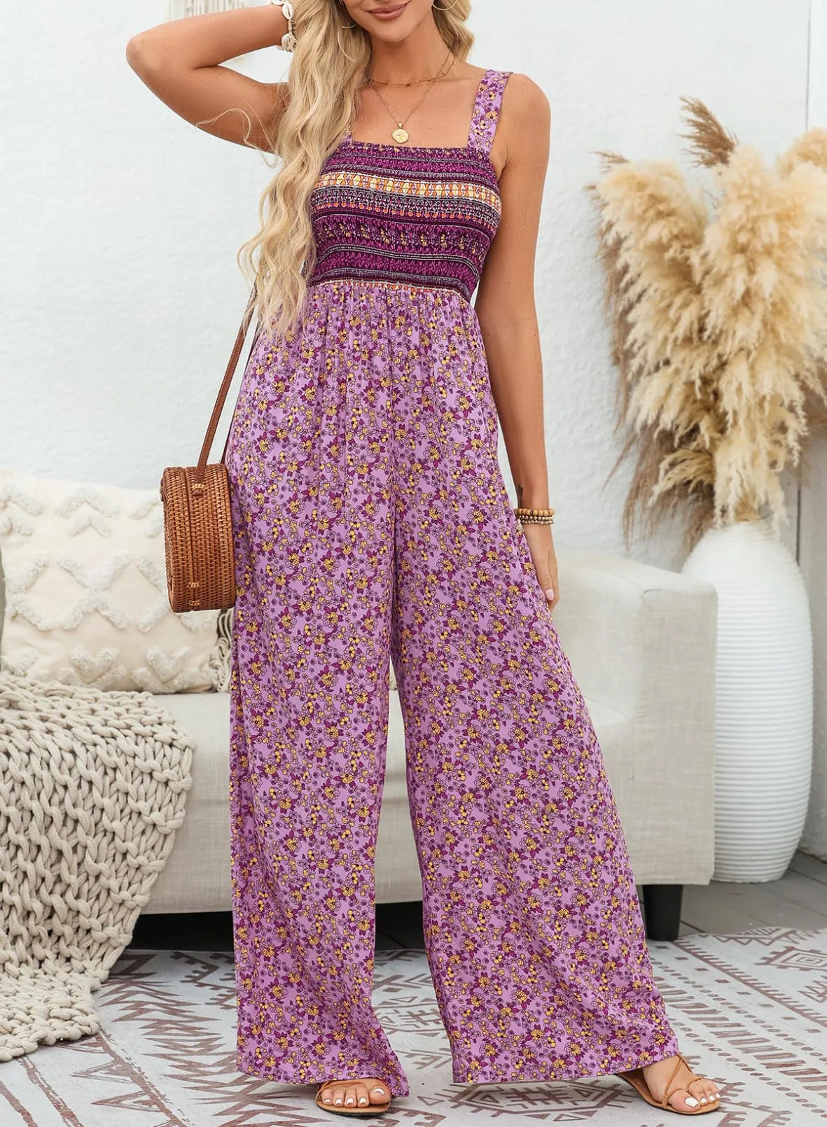 Elegant Sunset Petal Power Two-Piece Outfit