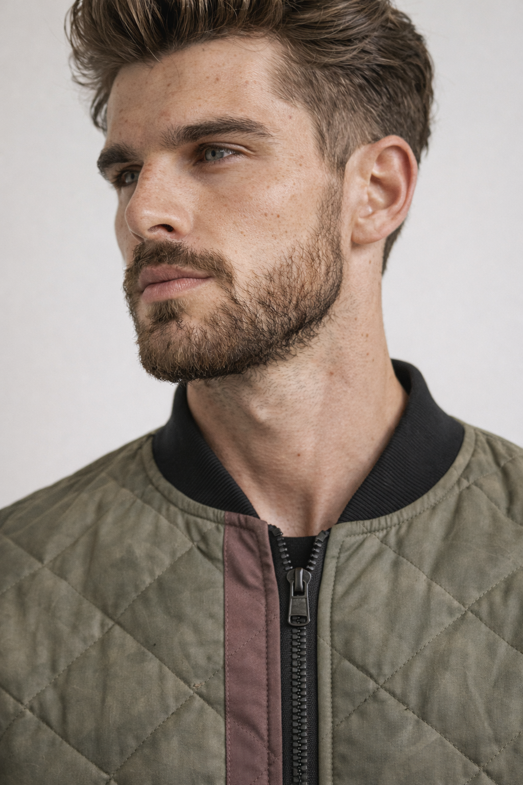 Men's 3D Print Zip-Up Jacket with Sherpa Lining