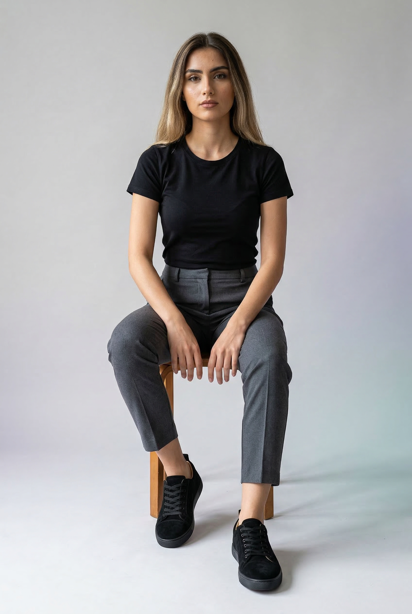 Elegant women's solid color sneakers for a trendy look