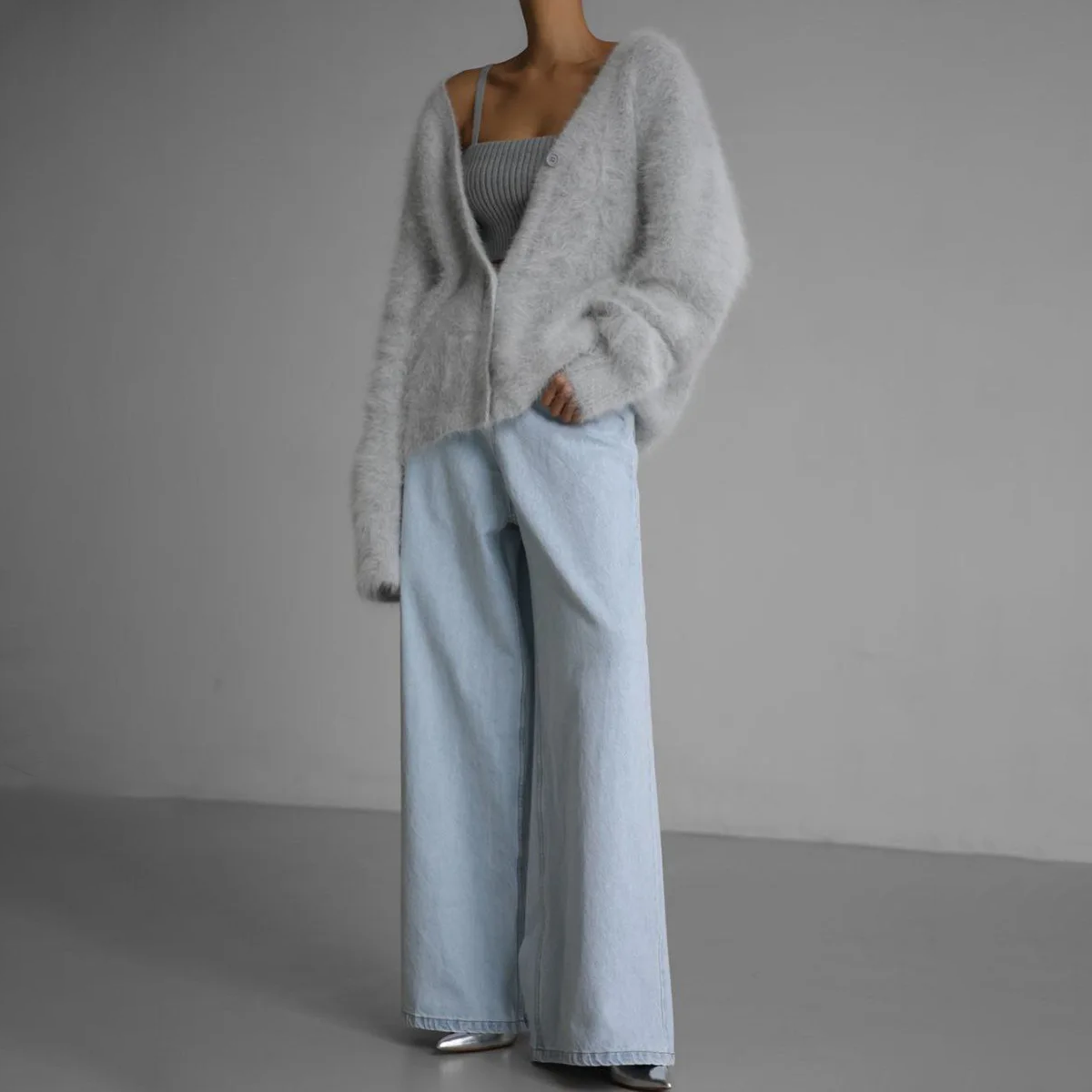 Ultra-Soft Women's Fuzzy Button-Down Cardigan