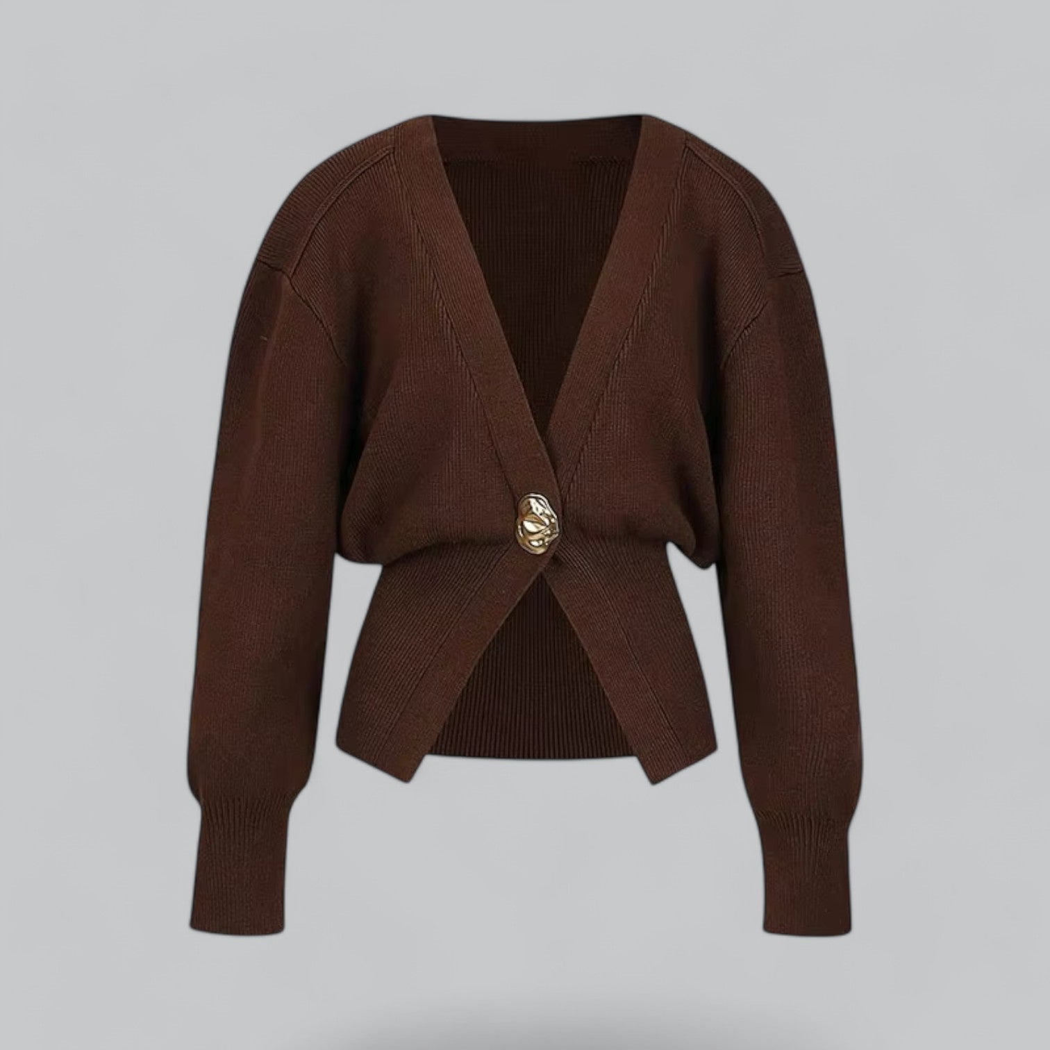 Women's V-Neck Button-Front Knitted Cardigan