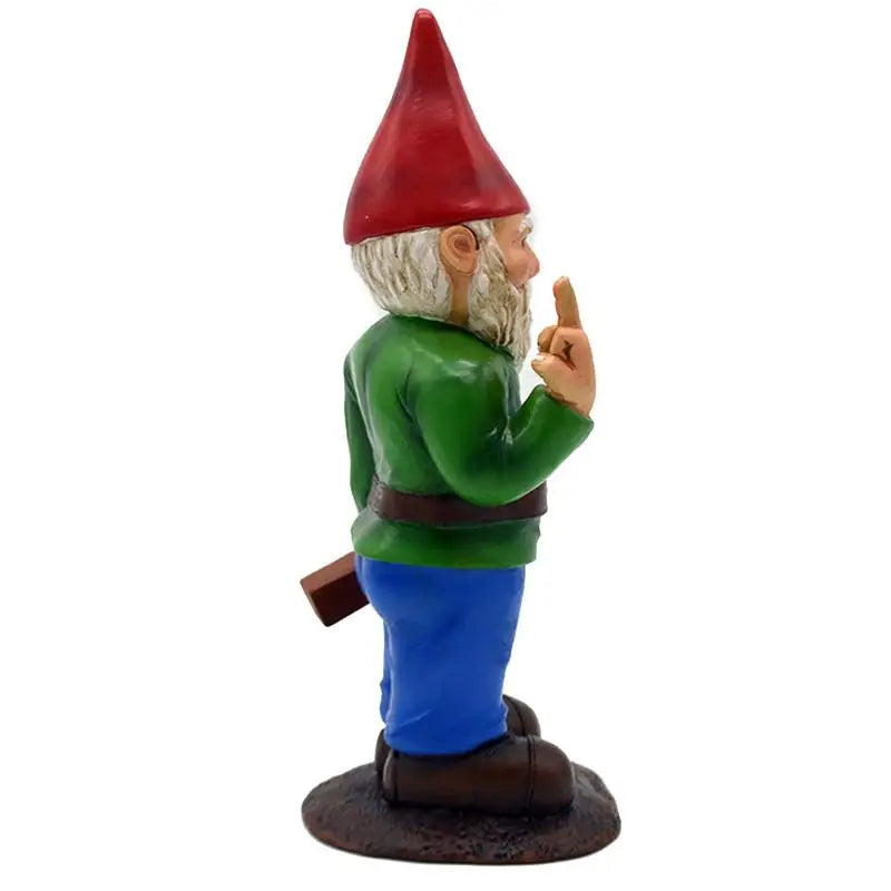Cypria - Funny Drunk Gnome Statue with Middle Finger for Garden and Lawn
