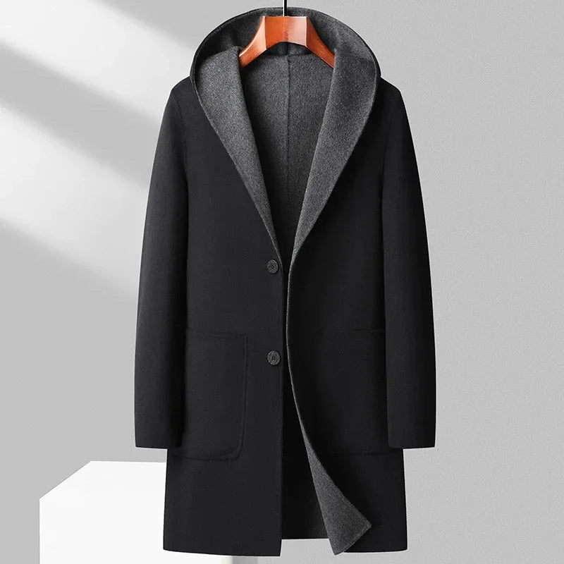 Elegant Reversible Wool Coat