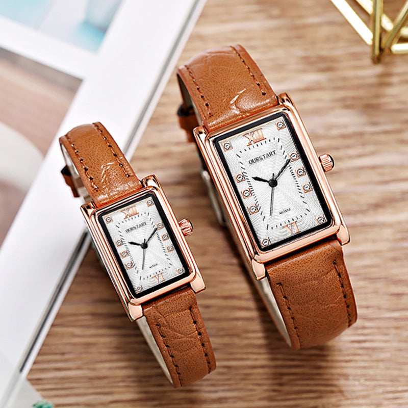 Chic Leather Couple Wristwatch - The Perfect Accessory for Stylish Moments