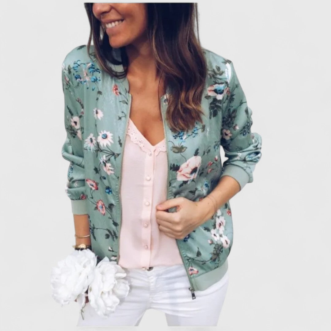 Margot – Chic Floral Bomber Cardigan for Stylish Moments
