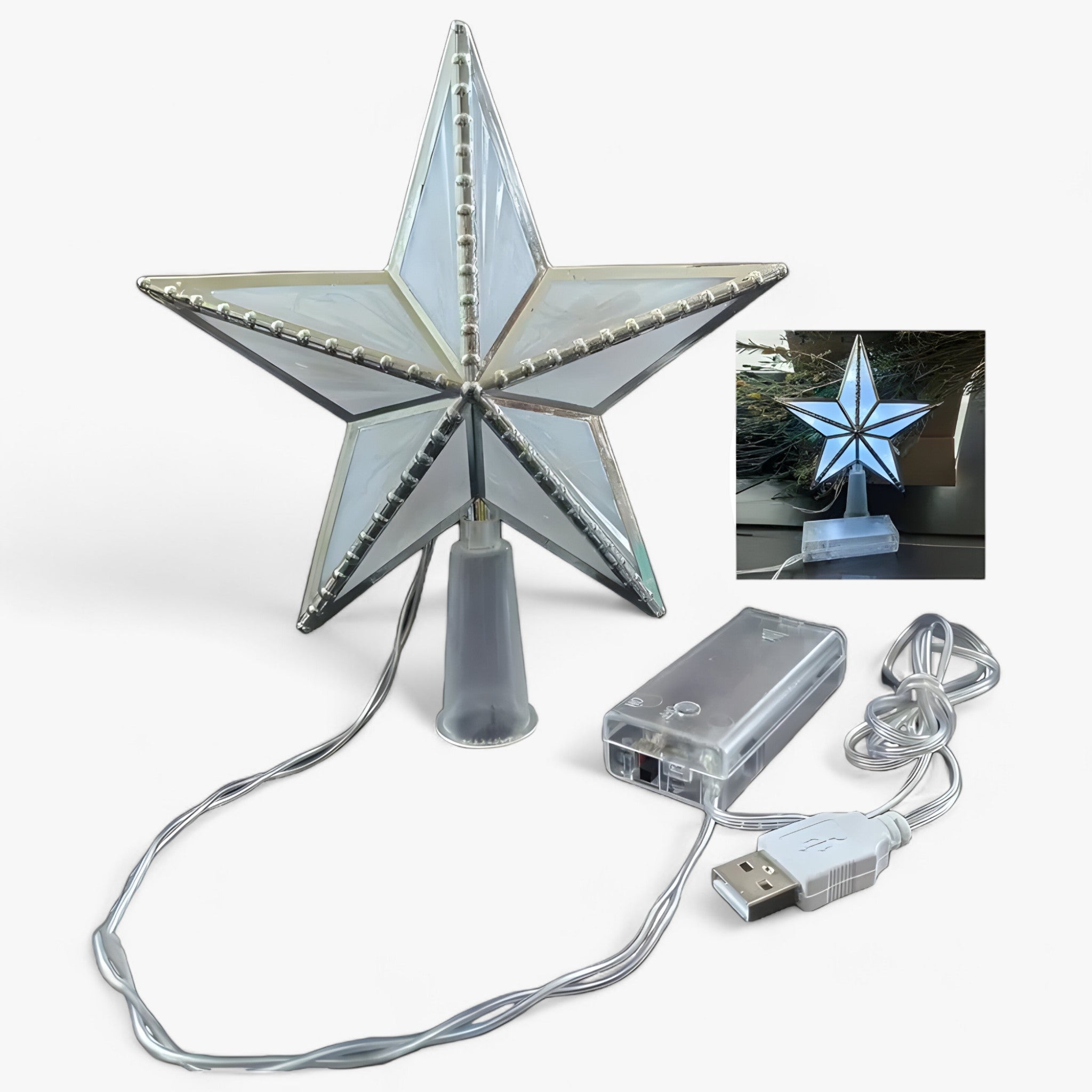 Exclusive Topper Star | Glowing LED Five-Pointed Star for Christmas Tree