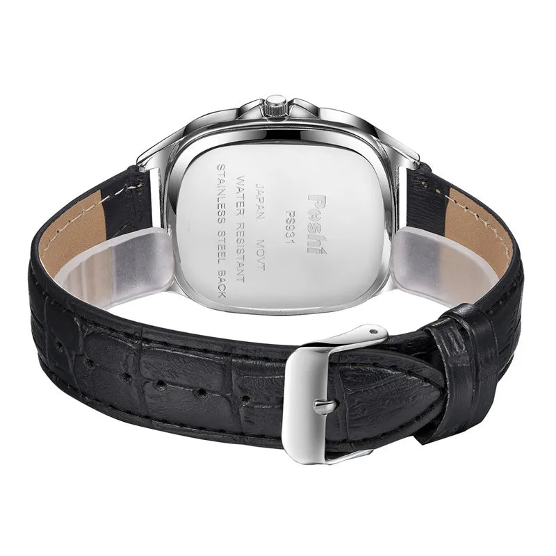 Elegant Quartz Watch with Fashionable Leather Strap