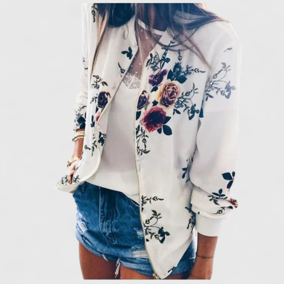 Margot – Chic Floral Bomber Cardigan for Stylish Moments