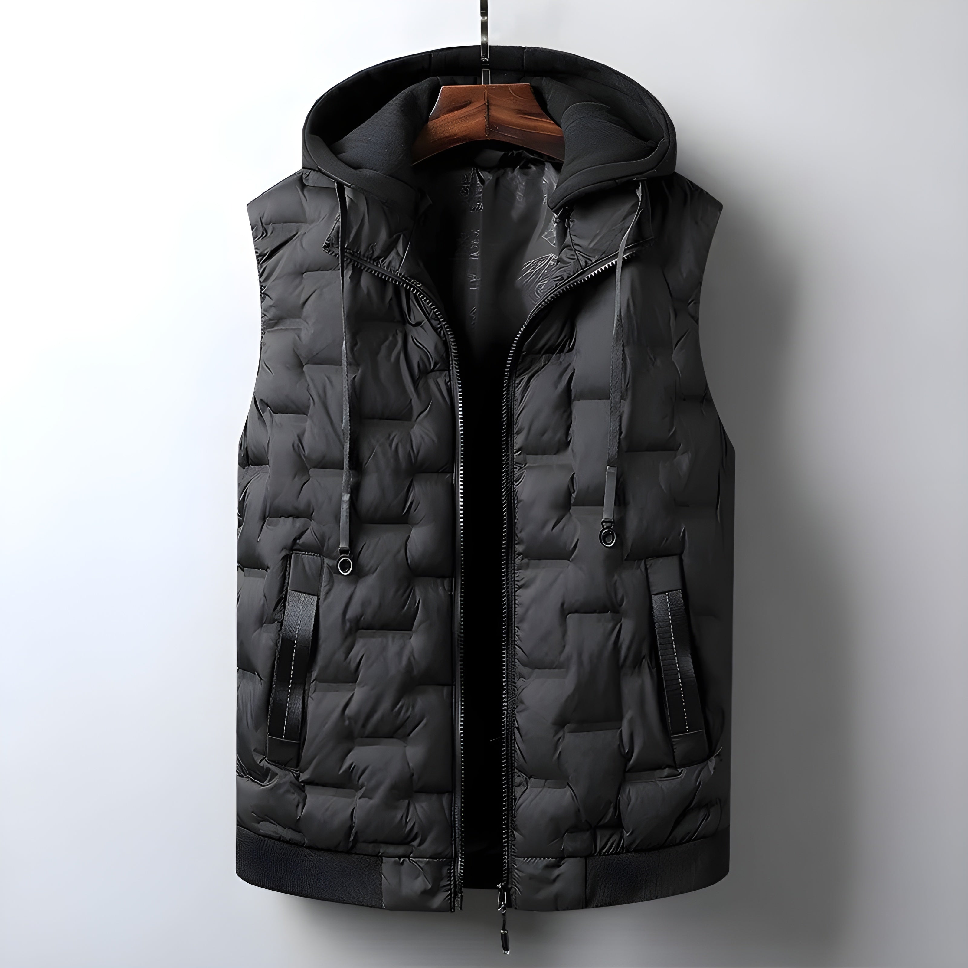 High-Insulation Thermo-Grid Hooded Vest Ultra-Comfortable