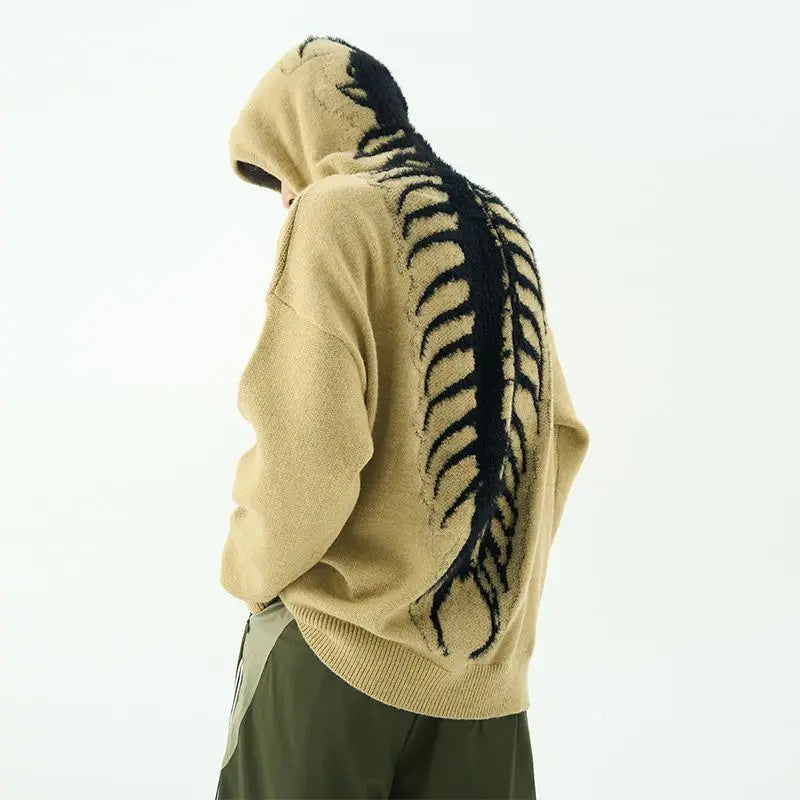 Anthracite Hoodie with Millipede Pattern for a Unique and Trendy Look