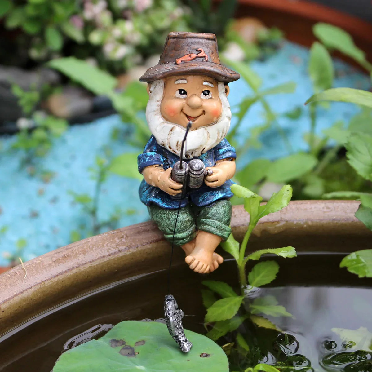 Thalia Disappearing Gnome Resin Figurine - Perfect for Desk and Table Decor