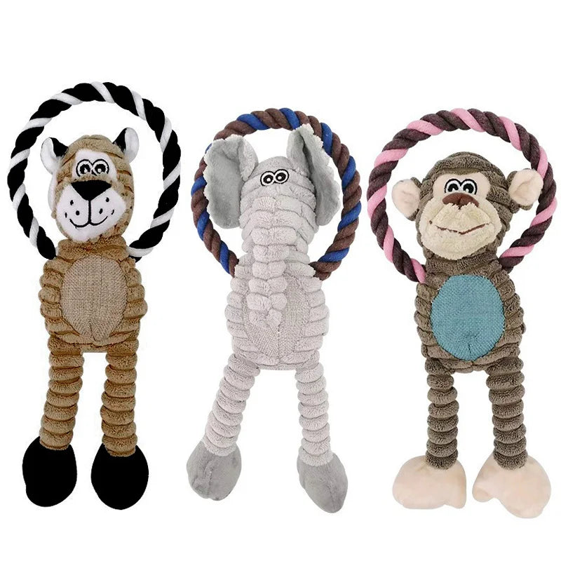 Luxe Plush Corduroy Dog Toy with Squeaker for Extra Fun