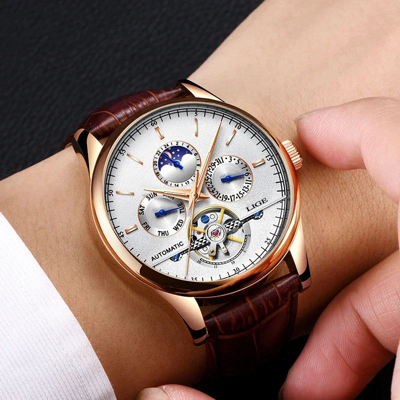 Luxury Automatic Tourbillon Watch with Precise Mechanism