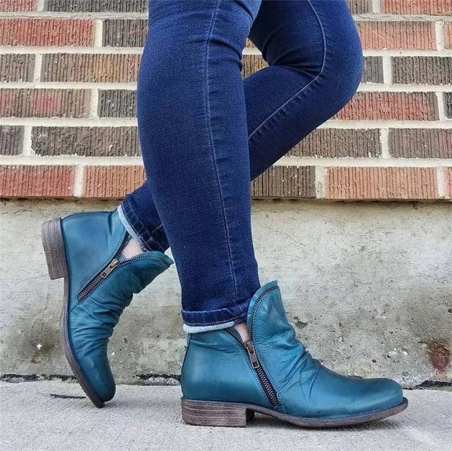 Women's Zip-Up Ankle Boots – Chic, Comfortable Everyday Style