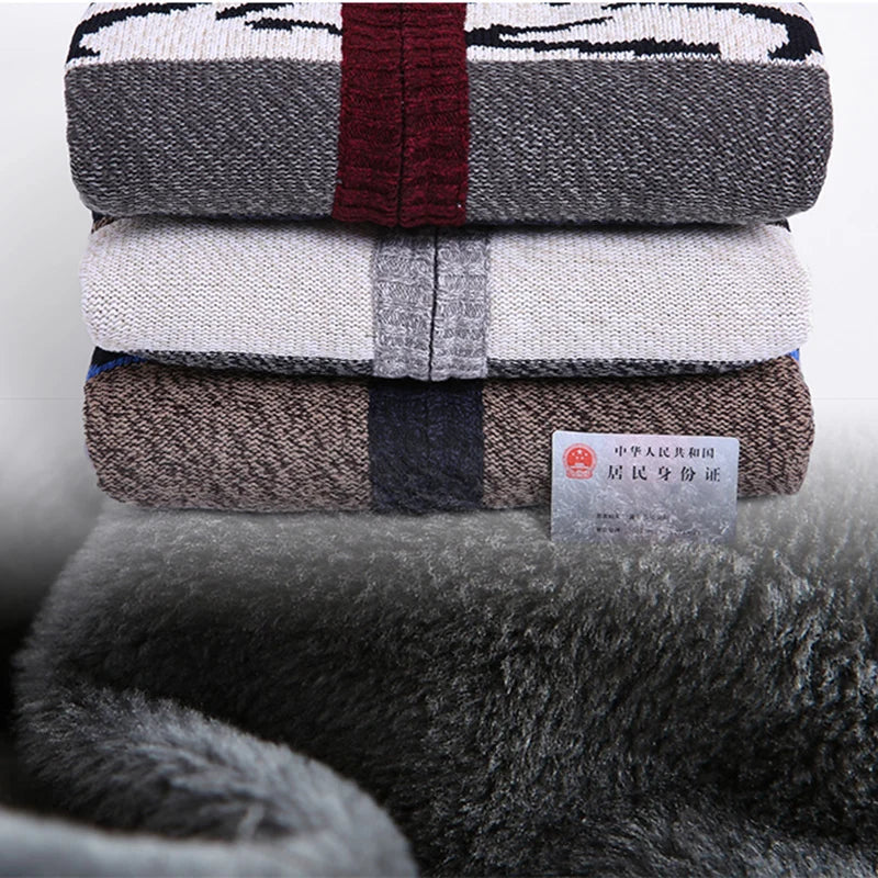 Elegant Color Block Wool Cardigan