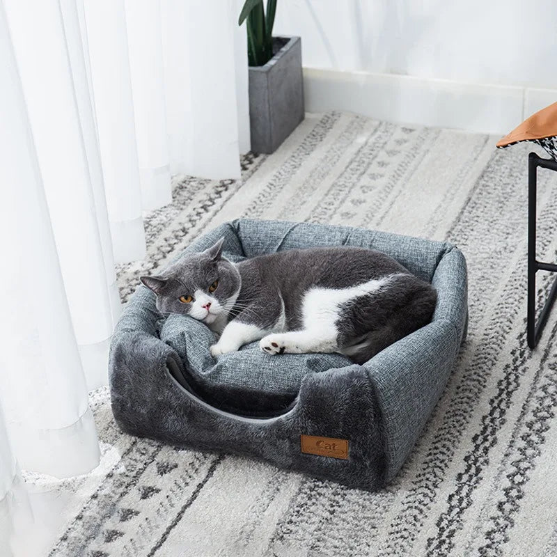 Luxury Closed Cat House for Ultimate Warmth, Comfort, and Safety