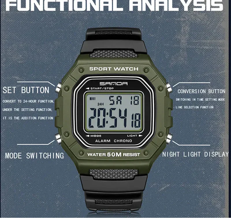Military Digital Watch, Durable and Reliable