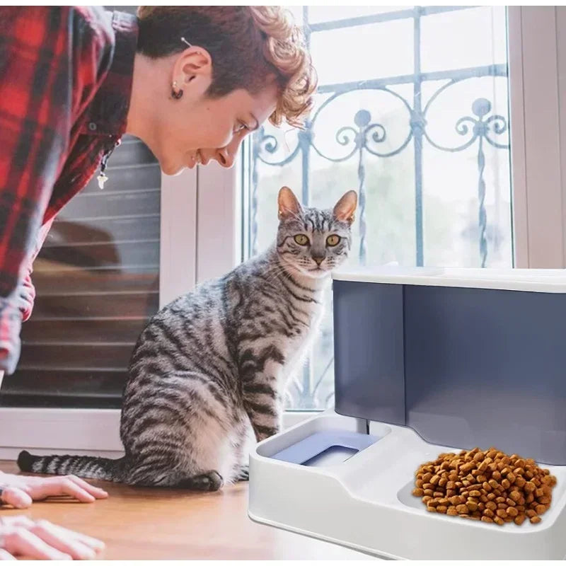 Luxe Automatic Food and Water Bowl Set for Convenience and Comfort